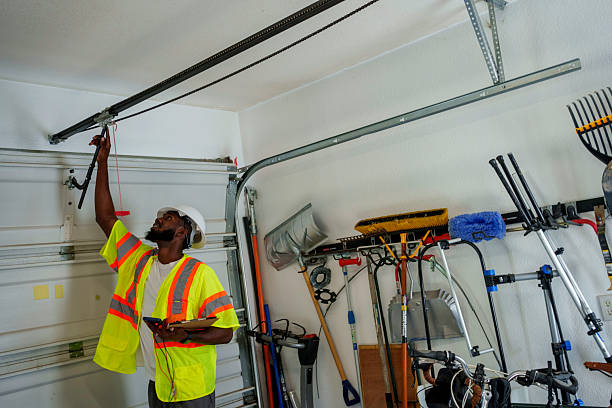 Professional Garage Door Panel Replacement technician working in North Beach, MD
